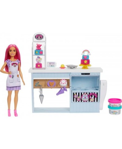 Doll and Accessories Bakery Playset with Pink-Haired Petite Doll Baking Station Cake-Making Feature and 20+ Play Pieces $37.1...