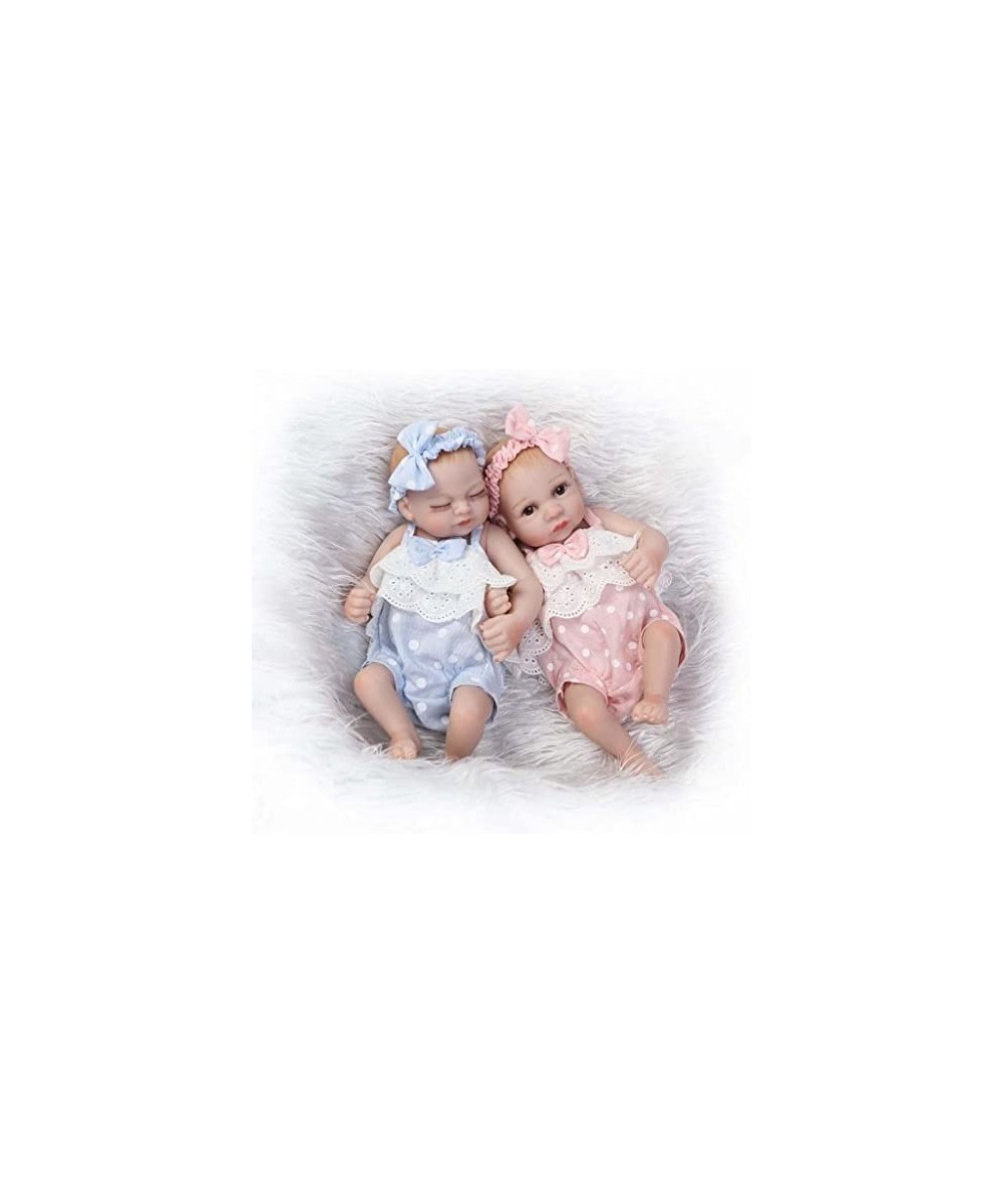 Mini 10" Realistic Reborn Baby Girls Dolls Silicone Full Body Newborn Twins Washable $68.29 - Dolls