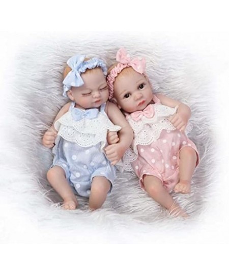 Mini 10" Realistic Reborn Baby Girls Dolls Silicone Full Body Newborn Twins Washable $68.29 - Dolls