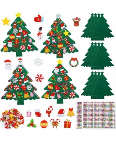 12 Pieces Christmas Tree Felt DIY Crafts Handmade Christmas Ornaments Kits Include 13 Pieces Christmas Tree Ornaments and 5 P...