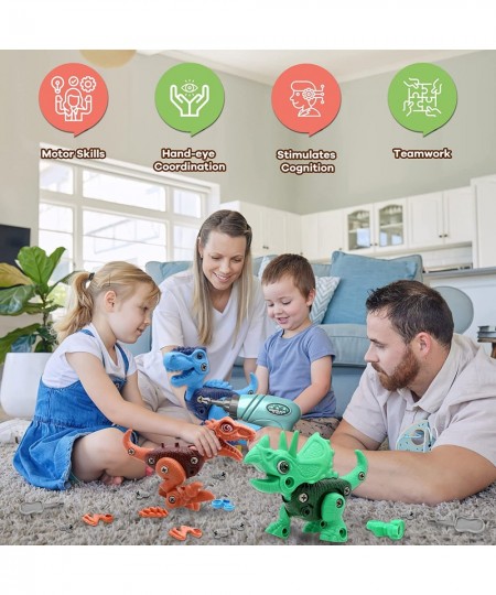 Dinosaur Toys for 3 4 5 6 7 8 Year Old Boys Take Apart Dinosaur Toys for Kids 3-5 5-7 STEM Construction Building Kids Toys wi...