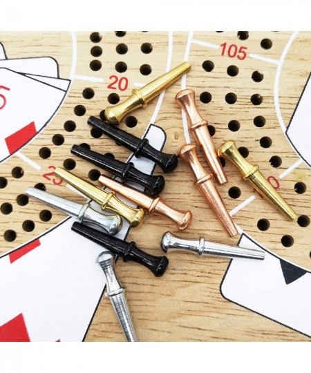 Metal Cribbage Pegs in Four Fit 1/8 Holes with Drawstring Storage Pouch $16.54 - Game Accessories