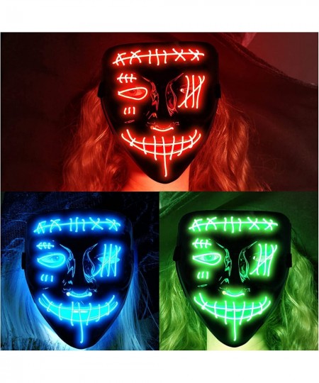 3 PACK Halloween Scary Mask LED Mask LED Purge Mask LED Light Up Mask for Halloween Costume. (style5) $29.56 - Kids' Dress-Up...