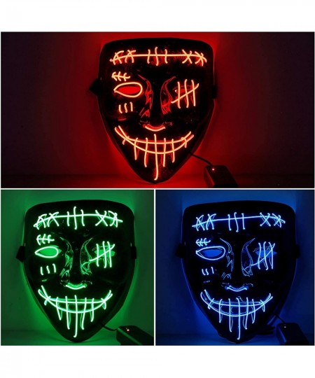 3 PACK Halloween Scary Mask LED Mask LED Purge Mask LED Light Up Mask for Halloween Costume. (style5) $29.56 - Kids' Dress-Up...