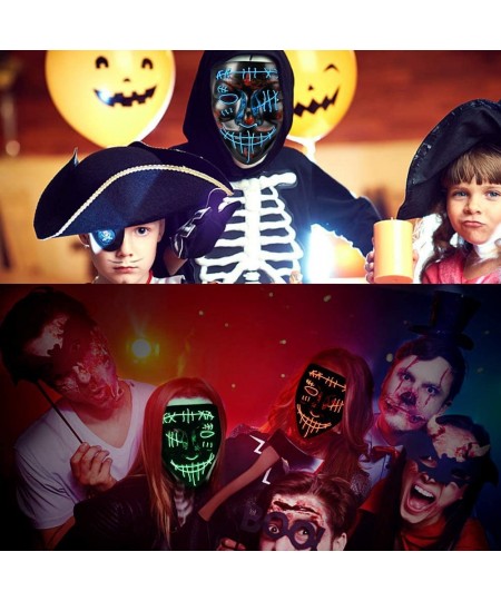 3 PACK Halloween Scary Mask LED Mask LED Purge Mask LED Light Up Mask for Halloween Costume. (style5) $29.56 - Kids' Dress-Up...