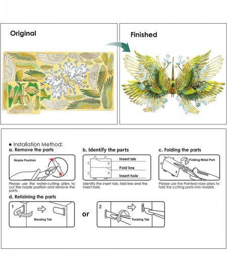 3D Metal Puzzle for Adults Wishing Cranes -Healthy Amulet Model Building Kits 3D Metal Birds Puzzles for Men Women Teens Stre...