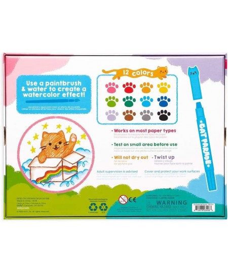 Cat Parade Gel Crayons - Set of 12 Cute Cat-Themed Twistable Crayons for Kids Pack of 12 Vibrant Colors Sketch with Smooth Gl...