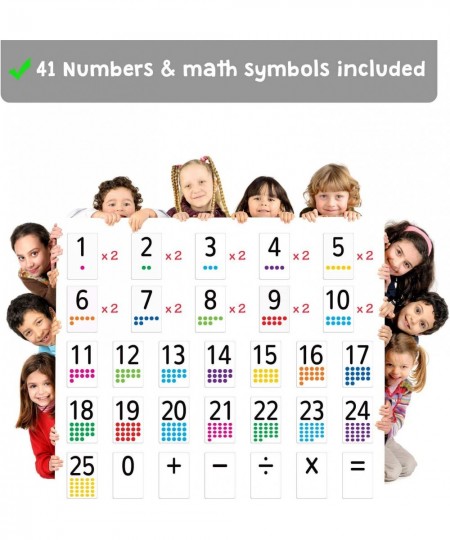 Magnetic Number Flash Cards - Large 0-25 Math Cards Early Addition and Subtraction Multiplication Division and Symbols for Cl...