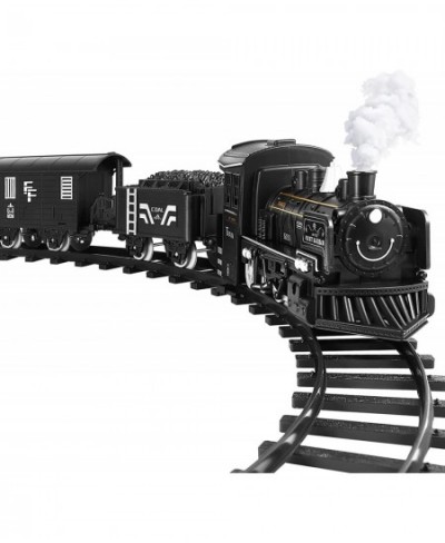 Electric Train Set Steam Locomotive Engine Toys Train Set Battery Powered Electric Railway Train Set with Lights and Sounds f...