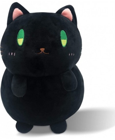 13.8" Black Cat Plush Kawaii Cartoon Standing Cat Pillow Plushies Cute Round Eyes Kitten Stuffed Animal Cat Plush Doll Toy fo...