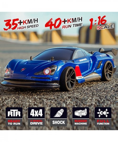 RC Drift Car Remote Control Car 1/16 Scale 38KM/H High Speed Fast 4WD RC Car 2.4Ghz Steering Control Full Scale with LED Ligh...