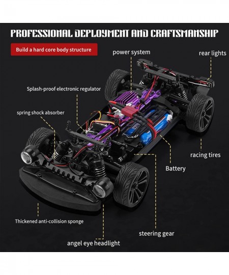 RC Drift Car Remote Control Car 1/16 Scale 38KM/H High Speed Fast 4WD RC Car 2.4Ghz Steering Control Full Scale with LED Ligh...