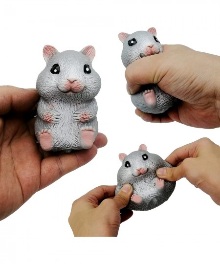 Adult Children Decompression Ball Cute Hamster fingertip Toy Anti-Stress Sensory Ball Relieve Tension Squeeze Toy Gift (Grey ...