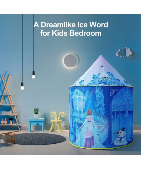 Princess Play Tent Frozen Toy for Girls Ice Castle Kids Tent Indoor and Outdoor Large Imaginative Playhouse 51" X 40" with Ca...