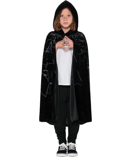 Velvet Hooded Cloak Costume for Kids Unisex Vampire Costume with Hood for Child Boys Girls Halloween Dress Up Party-S $17.05 ...