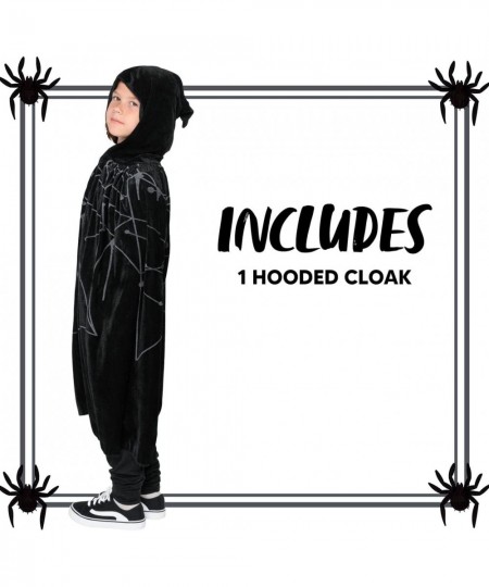 Velvet Hooded Cloak Costume for Kids Unisex Vampire Costume with Hood for Child Boys Girls Halloween Dress Up Party-S $17.05 ...