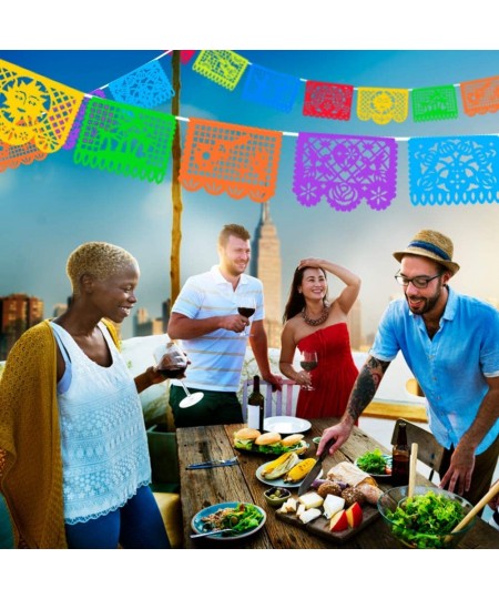 5 Packs Plastic Mexican Party Banners 90 FT Mexican Fiesta Hanging Banners Flags for Party Decorations Supplies $38.81 - Kids...