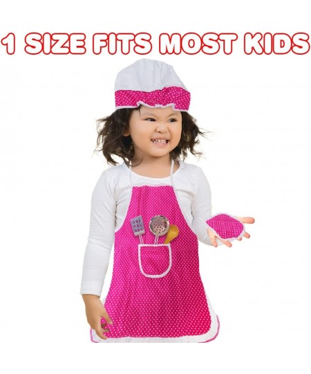 Pretend Play Kitchen Set for Kids 23-Piece Kids’ Kitchen Playset with Pots Pans Chef Hat Apron Utensils Knife Toy Pretend Pla...