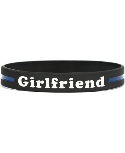 Girlfriend Thin Blue Line Silicone Wristband Bracelets Police Officers Patrol Awareness Support $16.72 - Kids' Dress-Up Acces...