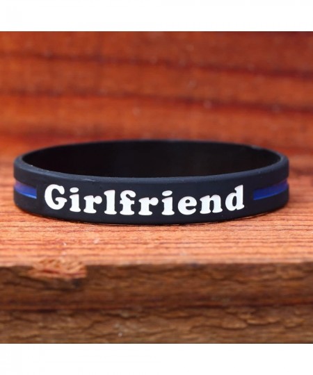 Girlfriend Thin Blue Line Silicone Wristband Bracelets Police Officers Patrol Awareness Support $16.72 - Kids' Dress-Up Acces...