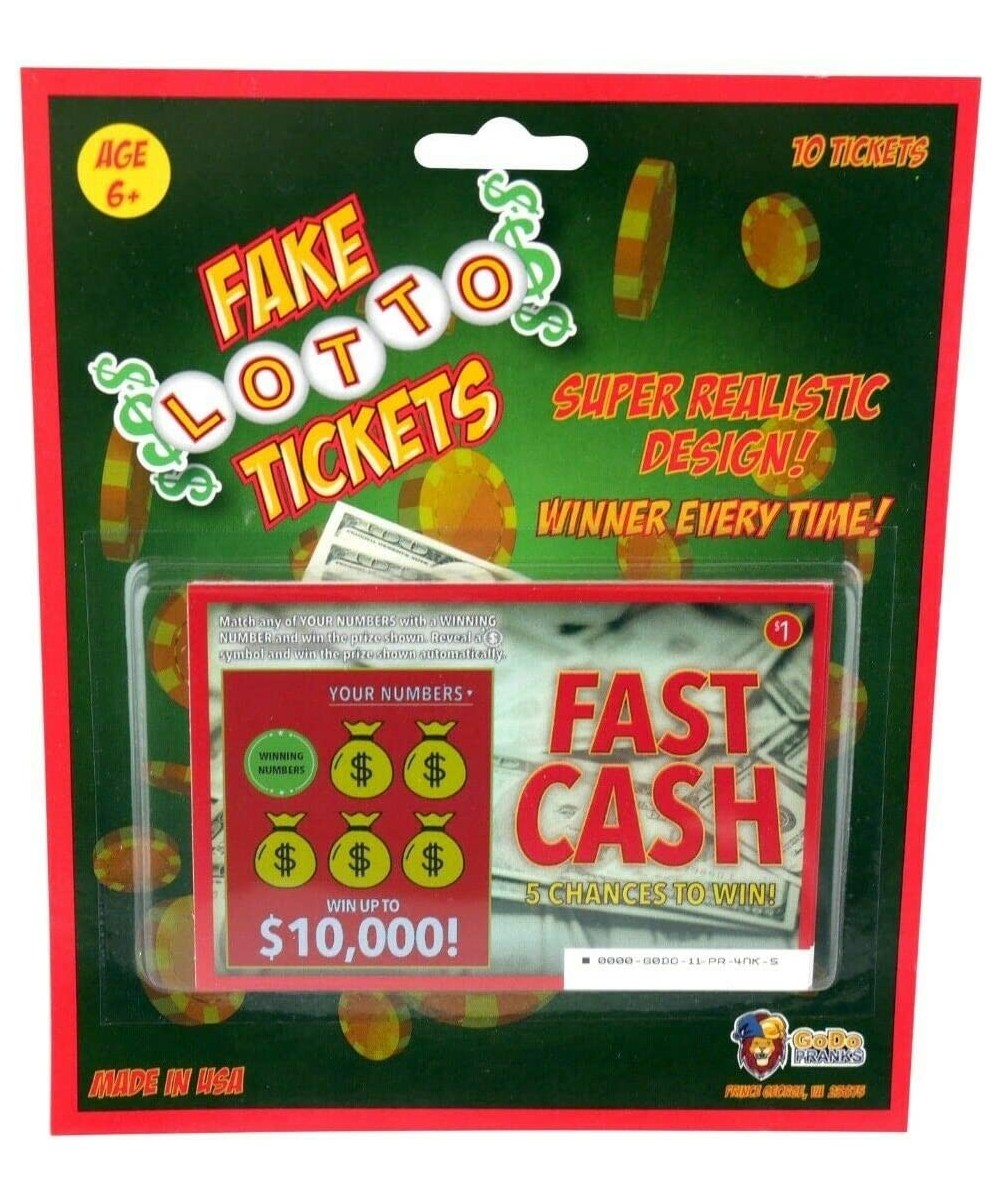 Phony Fake Lotto Tickets Set of 10 Super Realistic Scratch Off Lottery Ticket Joke Prank (1 Pack) $15.48 - Gags & Practical J...