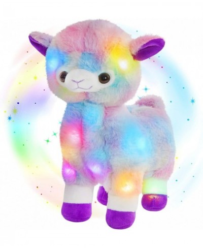 12'' Light up Rainbow Alpaca Soft Plush Toy Llama Stuffed LED Animals Night Lights Doll Holiday Birthday Gifts for Toddler Ki...