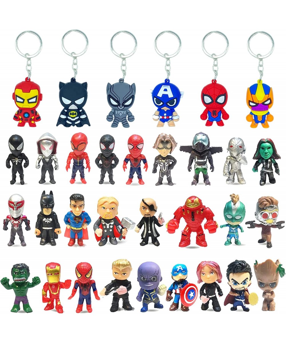 Mini Super Hero Figurines Toy Sets for Kids Birthday Party Cupcake Topper Supplies Toys Boy's Hero Toys Set Superheroes Theme...