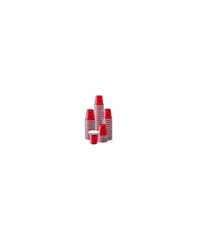 [100 Count] 2 oz. Mini Plastic Shot Glasses - Red Disposable Jello Shot Cups $15.40 - Kids' Party Tableware