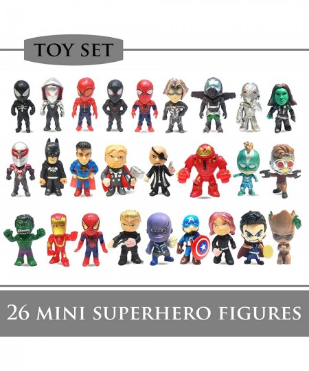 Mini Super Hero Figurines Toy Sets for Kids Birthday Party Cupcake Topper Supplies Toys Boy's Hero Toys Set Superheroes Theme...