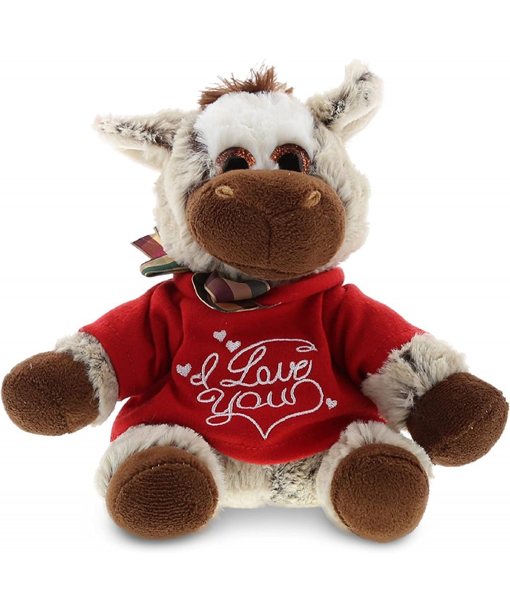 I Love You Floppy Donkey Plush – Cute Stuffed Animal with Red Shirt and Name Personalization for Valentine Anniversary Romant...