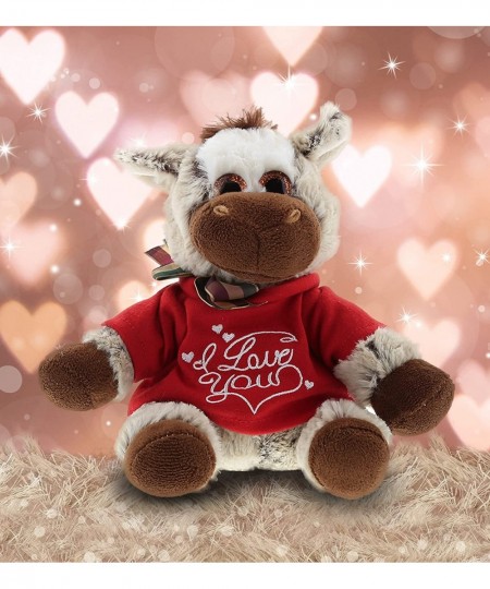 I Love You Floppy Donkey Plush – Cute Stuffed Animal with Red Shirt and Name Personalization for Valentine Anniversary Romant...