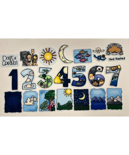 Days of Creation 23 PRECUT Felt Figure for Bible Felt/Flannel Board Stories Story Set Plus Lesson Guide and Activity Pages $3...