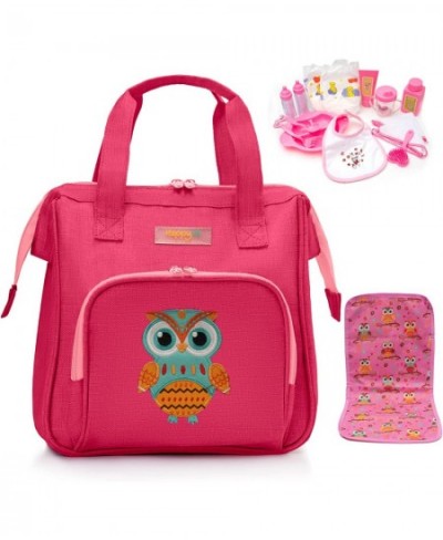 HappyVk- Baby Doll Diaper Bag with Doll Changing Pad and Doll Accessories Set - Handbag for Girls- Owl Embroidery $49.78 - Dolls