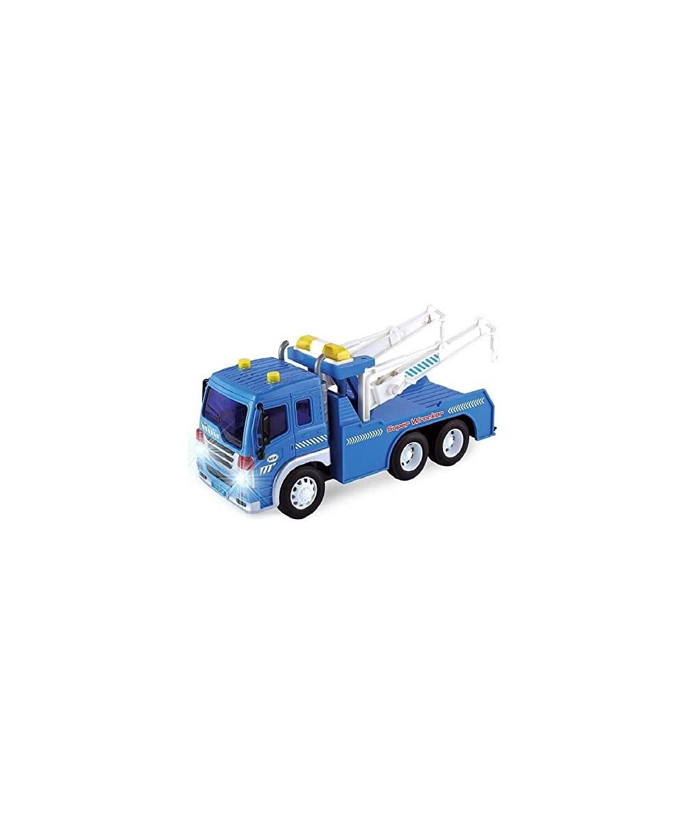 Big Heavy Duty Wrecker Tow Truck Police Toy for Kids with Friction Power No Batteries Needed Adjustable and Rotatable Double ...