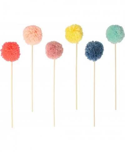 Multi Pompom Cake Toppers (Pack of 6) $22.17 - Kids' Party Decorations