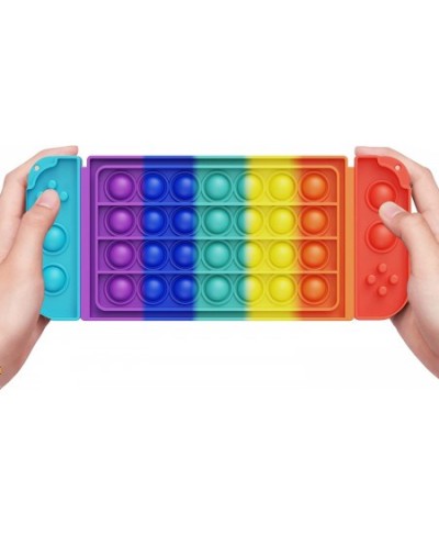 Switch Rainbow Pop Fidget Toy Push Bubble Sensory Toy Pack with Keychain Game Console Model Game Controller BPA Free Silicone...