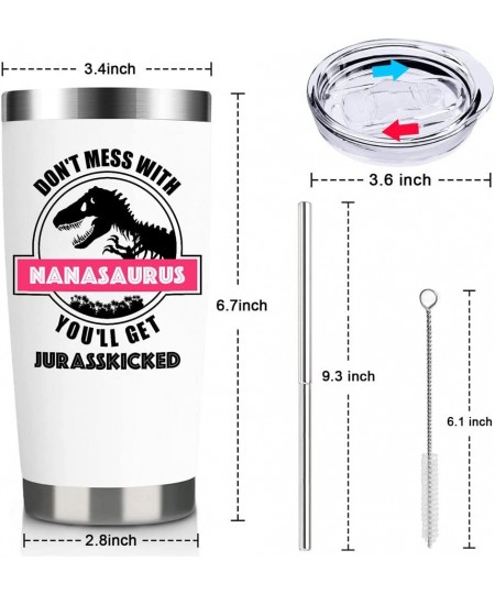 Nana Gifts From Grand kids Birthay Gifts For Nana From Grandaughter – 20 Oz Dinosaur Travel Cup Gift Set Christmas Presents F...