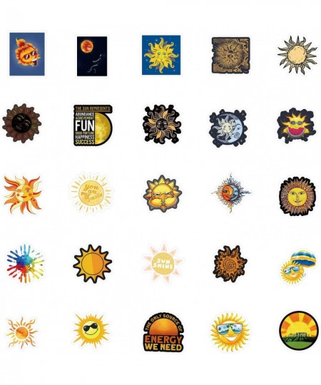 61Pcs Sun Emoticon Funny Sublime Stickers Pack Sunshine Cute Aesthetic Vinyl Waterproof Sticker Decals for Water Bottle Skate...