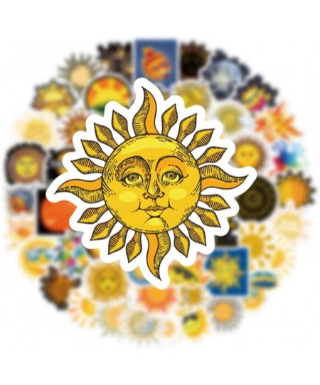 61Pcs Sun Emoticon Funny Sublime Stickers Pack Sunshine Cute Aesthetic Vinyl Waterproof Sticker Decals for Water Bottle Skate...