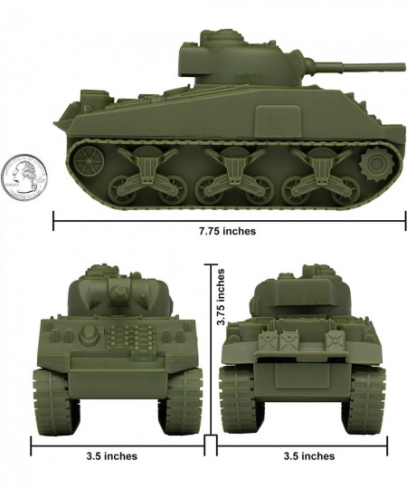 BMC WW2 Sherman M4 Tank - OD Green 1:32 Military Vehicle for Plastic Army Men $25.58 - Play Figure Vehicles