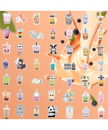 Boba Stickers 105PCS Kawaii Bubble Tea Stickers Drink Stickers Vinyl Cute Tea Stickers Gifts Asthetic Stickers Water Bottle S...