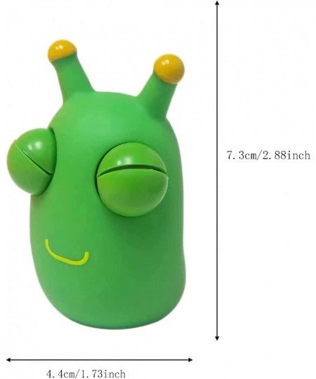 Funny Grass Worm Pinch Toy Green Eye Bouncing Worm Squeeze Toy Portable Squeeze Sensory Toys Relieve Anxiety and Relax (5Pcs)...