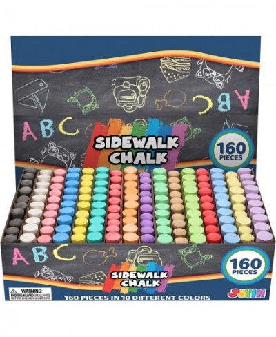 160 PCS Washable Sidewalk Chalks Set Non-Toxic Jumbo Chalk for Outdoor Art Play Painting on Chalkboard Blackboard and Playgro...