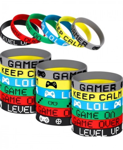 30 Pcs Video Game Wristbands Game on Rubber Bracelet Multicolor Gaming Silicone Bracelets Video Game Party Favors for Adults ...