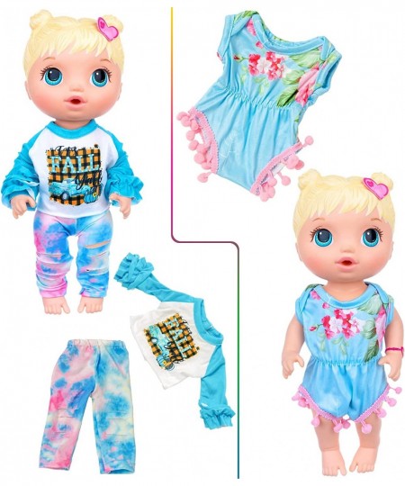 10Pcs Alive Doll Baby Doll Clothes and Accessories - Including Dresses T-Shirts Pants Jumpsuit Bell-Bottomed Pants for Kids G...