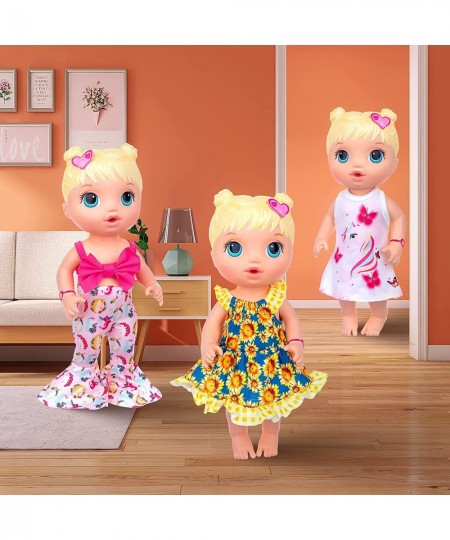 10Pcs Alive Doll Baby Doll Clothes and Accessories - Including Dresses T-Shirts Pants Jumpsuit Bell-Bottomed Pants for Kids G...