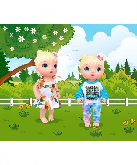 10Pcs Alive Doll Baby Doll Clothes and Accessories - Including Dresses T-Shirts Pants Jumpsuit Bell-Bottomed Pants for Kids G...