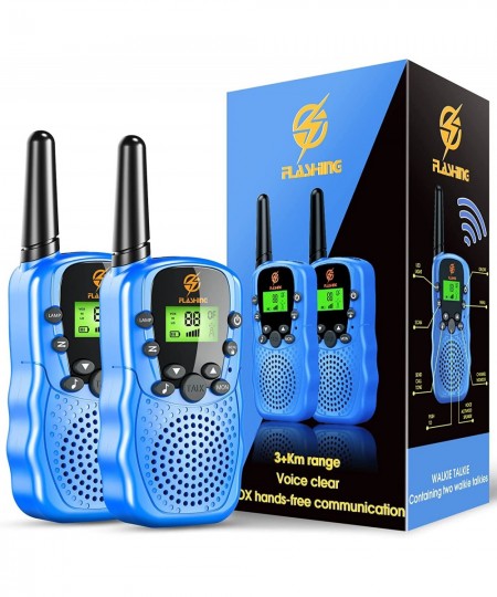 Walkie Talkies for Kids 2 Pack: Long Range Kids Blue Walkie Talkies for Boys 4-12 Birthday Gifts Toys for 3 4 5 6 7 8 9 Year ...