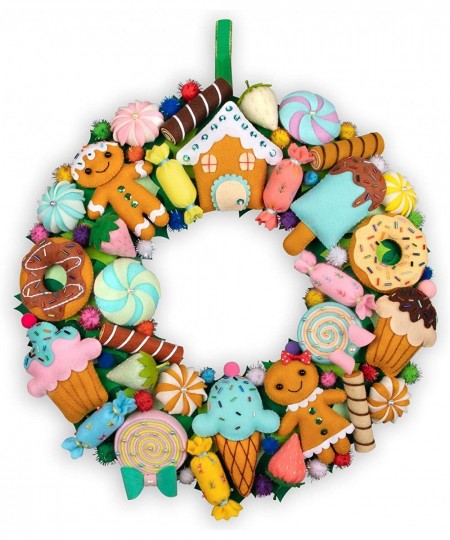 DIY Wreath Kit 16 inches Christmas Wreath Kit Felt Christmas Ornament Craft Kits for Teens 32 Fun Projects Felt Applique Wall...