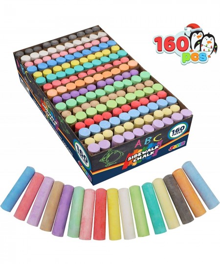 160 PCS Washable Sidewalk Chalks Set Non-Toxic Jumbo Chalk for Outdoor Art Play Painting on Chalkboard Blackboard and Playgro...